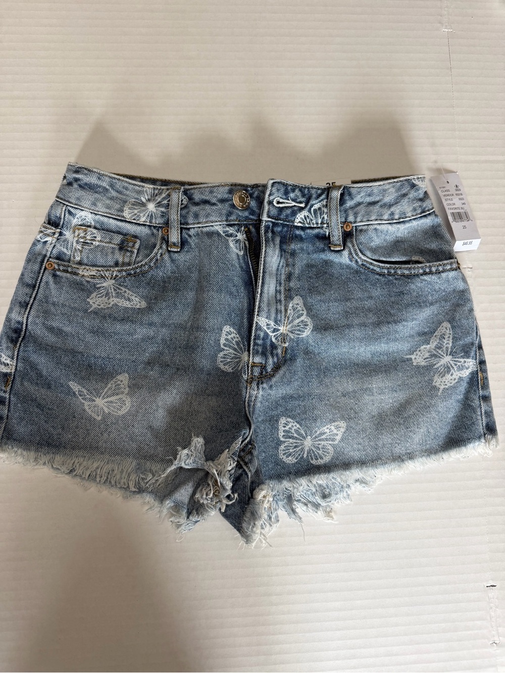 PacSun Light Blue Butterfly Denim Shorts
